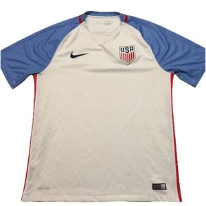 2016 Nike USMNT Home Jersey Dri-FIT White/Blue Large Officially Licensed Soccer